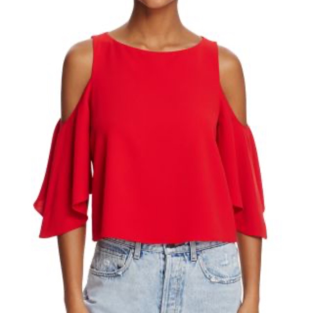 Cold Shoulder Red Alice & Olivia Blouse